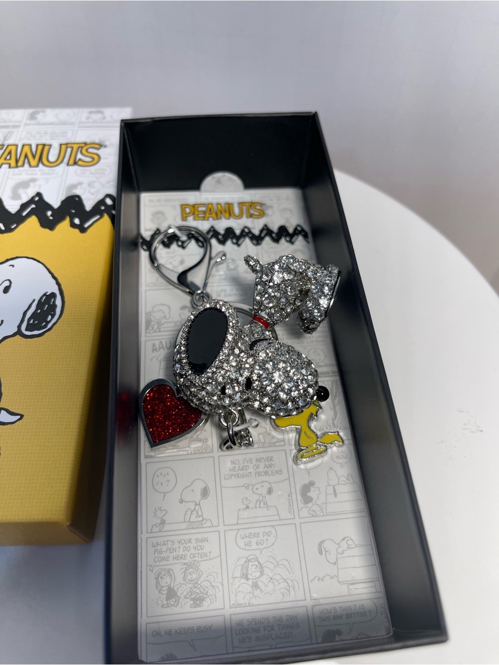 Peanuts Snoopy Pave 3D Bling Bag Charm w/red heart & Woodstock - NIB ** - Picture 4 of 4